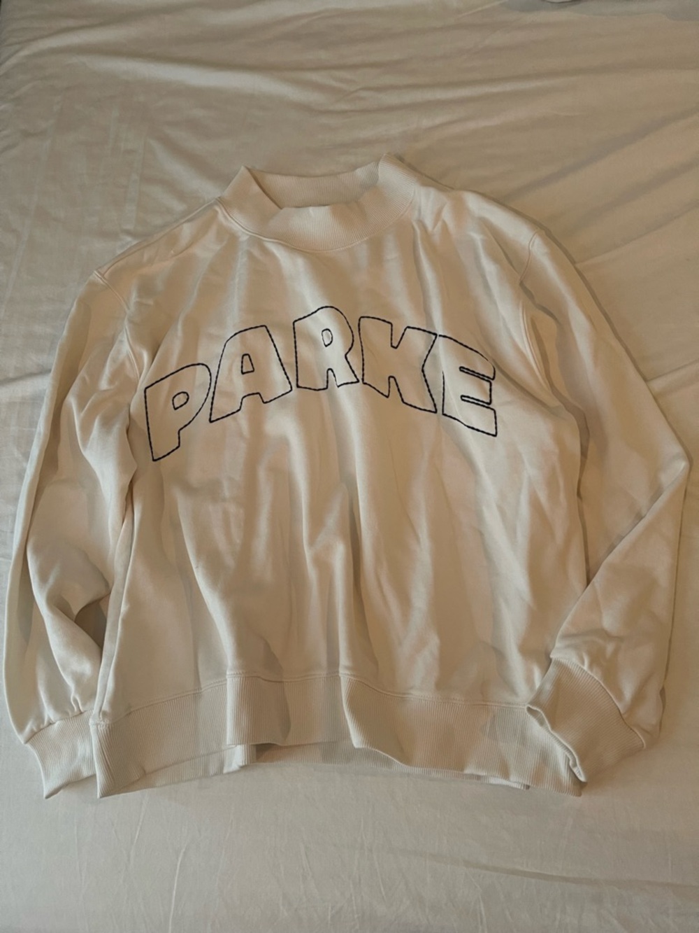 Parke x Target Women’s Mockneck Pullover Sweatshirt Cream L/XL NWT
